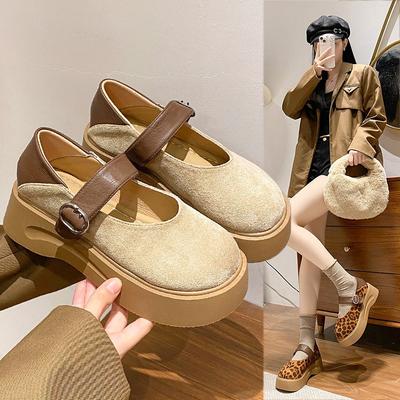 Flache Einzelschuhe Herbst kleine dicksohlige trendige Damen dicksohlige neue Damen