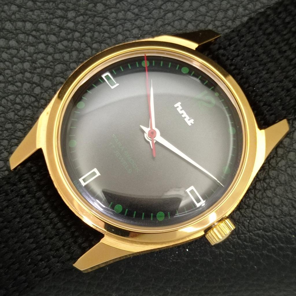 HANDOPWINDBARE VINTAGE HMT PILOT INDIAAS HEREN HORLOGE ZWART KLEUR WIJZERPLAAT a702076-5