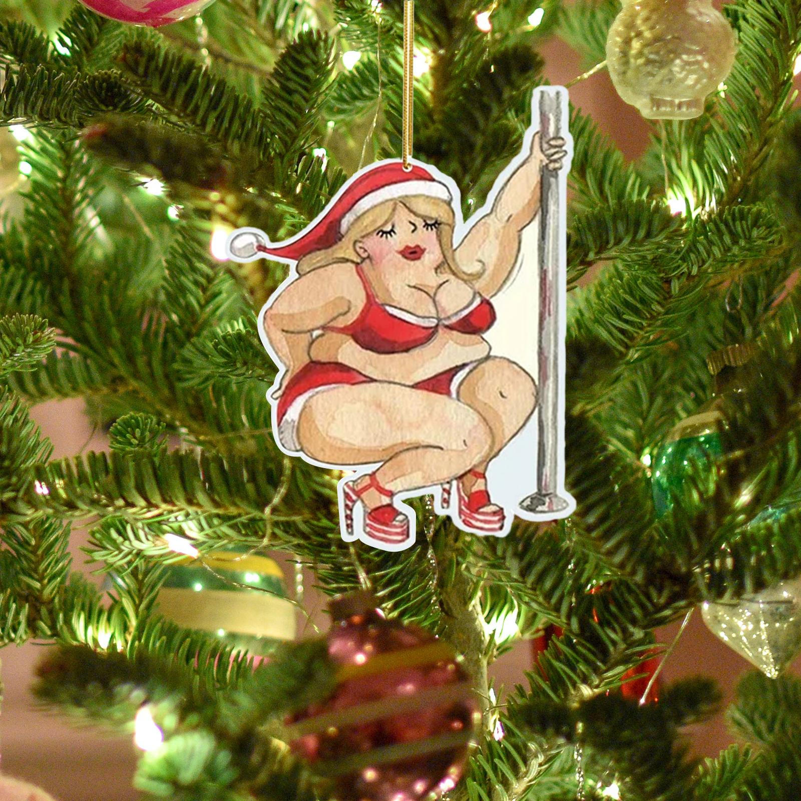 Fun Christmas Tree Ornament, Creative Car Rearview Mirror Pendant, Home Hanging Wreath