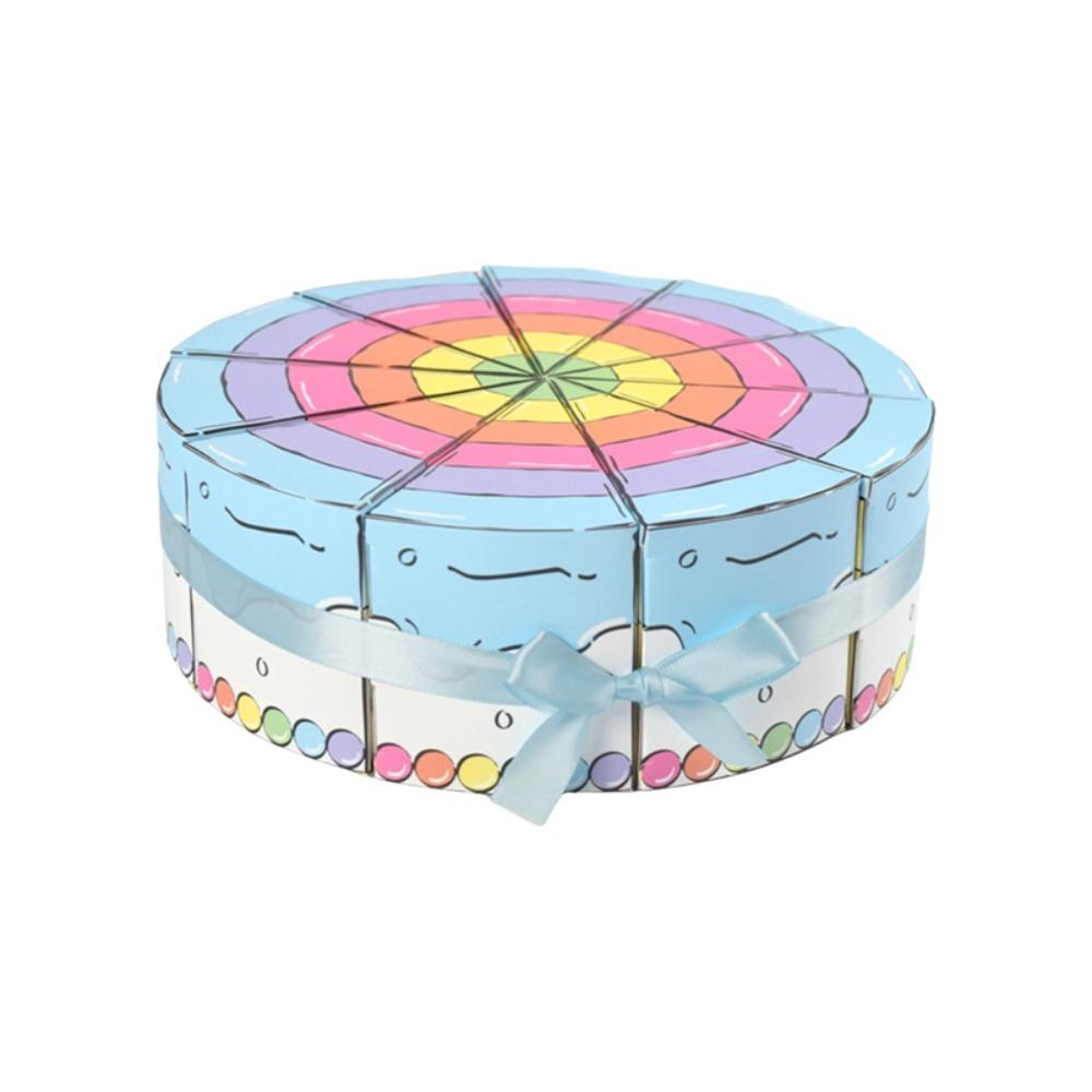 10PCS Paper Party Gift Packing Box DIY Candy Box Triangular Cake Shaped Gift Box  Dessert синий