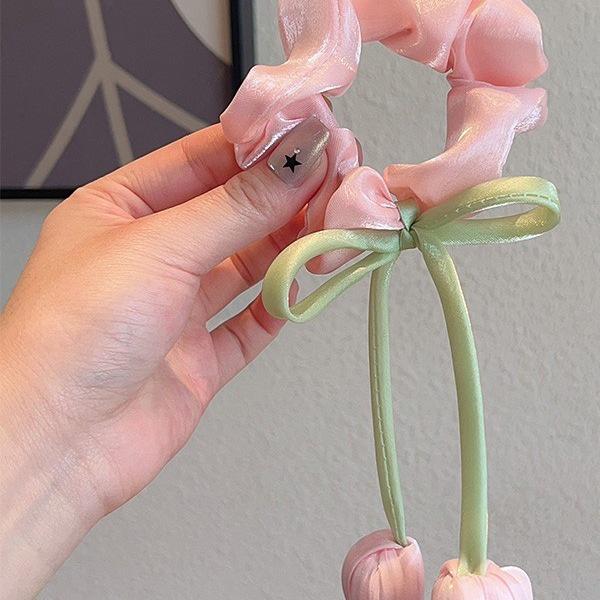 Children's Tulip Flower Hair Tie for Girls - Princess Ponytail Scrunchie 2025 New Style