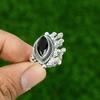 Gift For Women Stackable Adjustable Ring 925 Silver Natural Black Onyx Gemstone