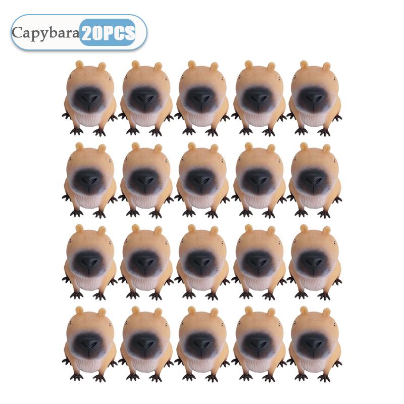 1-20PCS Capybara Relax Squeeze Toy Novelty Cartoon Animal Anti Stress Relief Funny Creative Fidget Decompression Pinch Toy Kid
