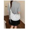 Cute Polka Dot Drawstring Crossbody Bag Korean Style Fashionable Shoulder Handbag Trendy Water Dumpling Bag for Women KTB