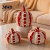 Ceramic Pumpkin Decor Sculpture, Modern Polka Dot Figurine, Farmhouse Retro Style Home Soft Furnishings Tabletop Decoration for Fall, Halloween,
