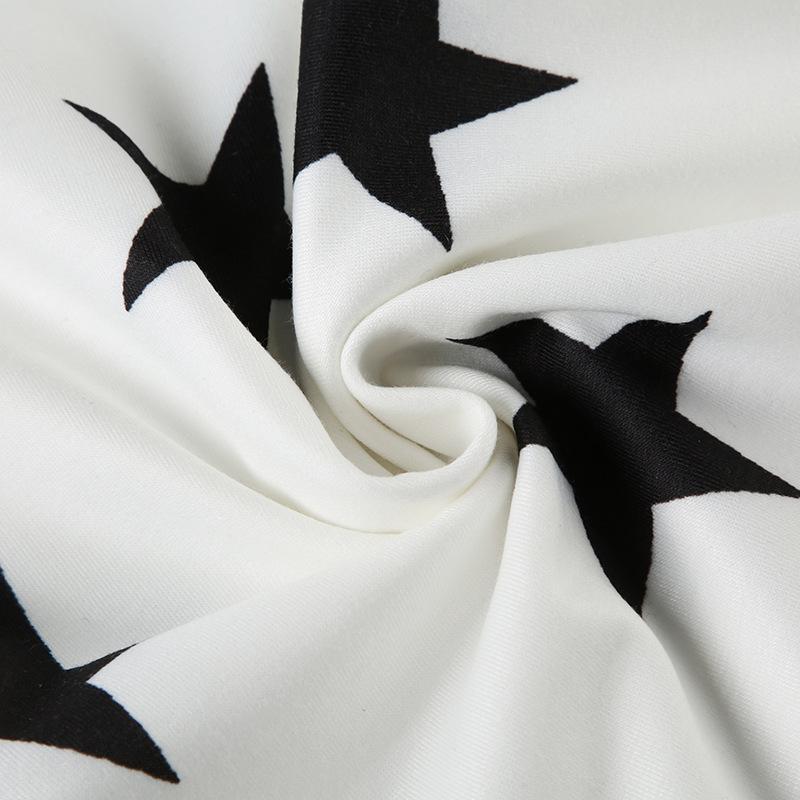 Women's Pant  Casual Micro Knit Fashion Loose Star Printed High Waisted Wide Leg Trousers