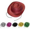 Glittering Powder Cowboy Hat for Women Men Wide Brim Role Play Cowgirl Hat Carnival Party Props Bachelorette Party Wear
