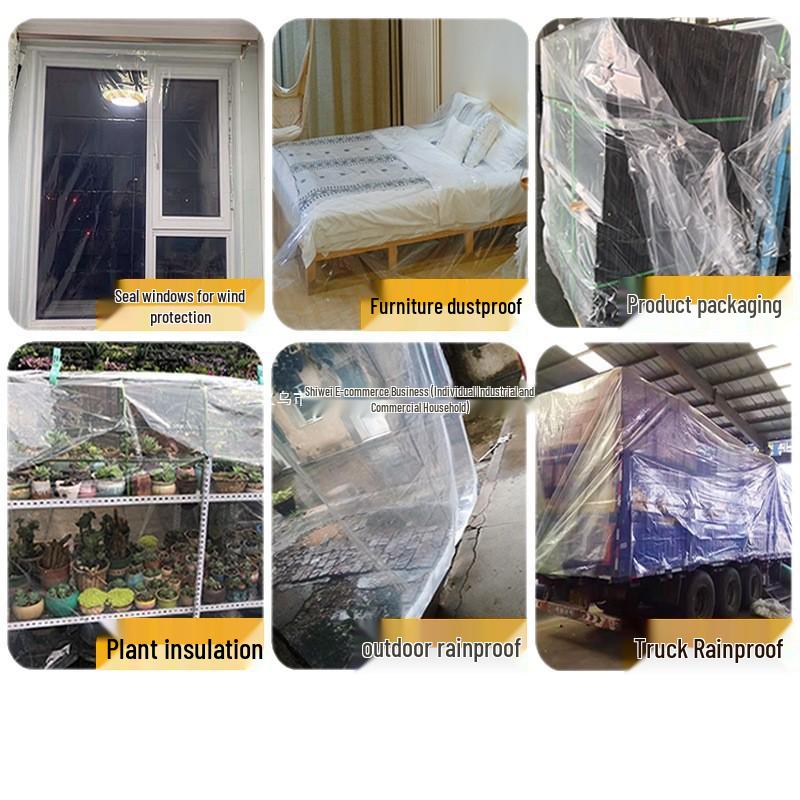 Thickened Waterproof Transparent Tarpaulin for Outdoor Rain and Sun Protection