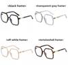 Black Rectangle Blue Light Blocking Glasses Frame With Pc Material For Men And Women