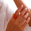 Resin Water Drop Chunky Rings Multicolor Y2K Vintage Ring Creative Boho Geometric Open Ring  Women