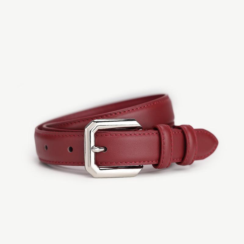 

Meier Genuine leather belt - silver buckle accent - versatile top grain leather belt for jeans, dress pants, and more
