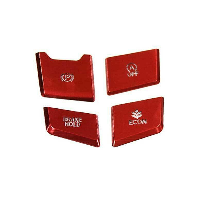 Aluminum Red 4X Gear Shift Button Sticker Trim For Honda CR-V CRV 2017-2022