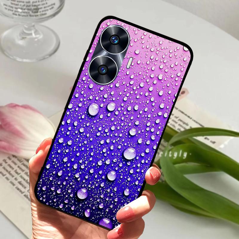 For Realme C55 Case Cool Black Soft Silicone TPU Bumper Protective Phone Case For OPPO Realme C55 C 55 Cover Fundas Shell Coque