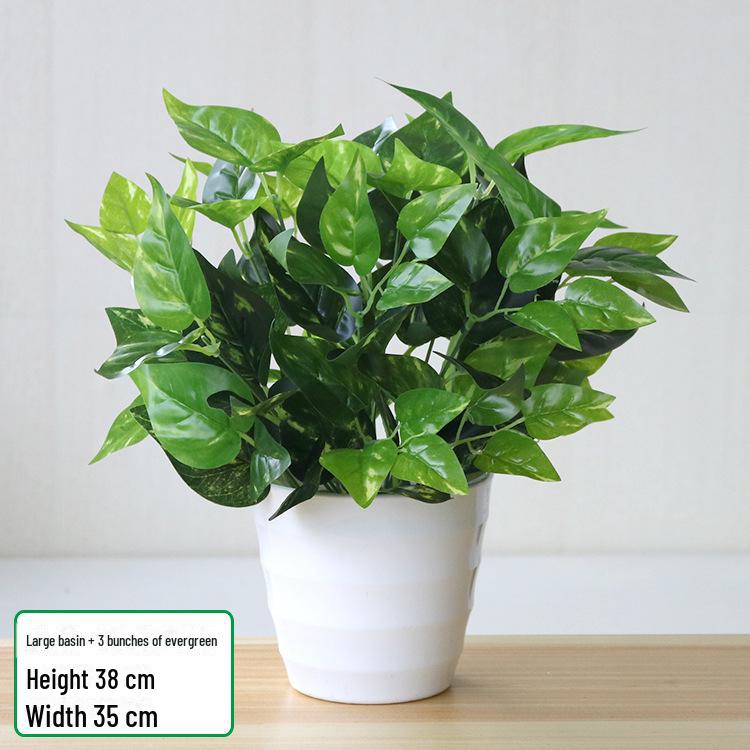 

Искусственный зеленый лист редиса в горшке для украшения гостиной и рабочего стола