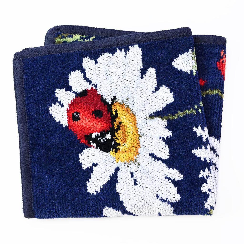 Failer Handkerchief Hand Towel Ladies 30cm 30cm Daisy Field Blue [Item]