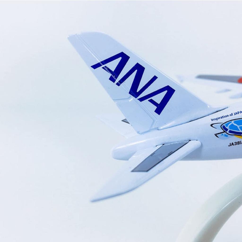 Scale Alloy ANA Sea Turtle Painted Airbus A380 Model Simulation Passenger Aircraft Aircraft Airbus Model with Display Stand 1/500