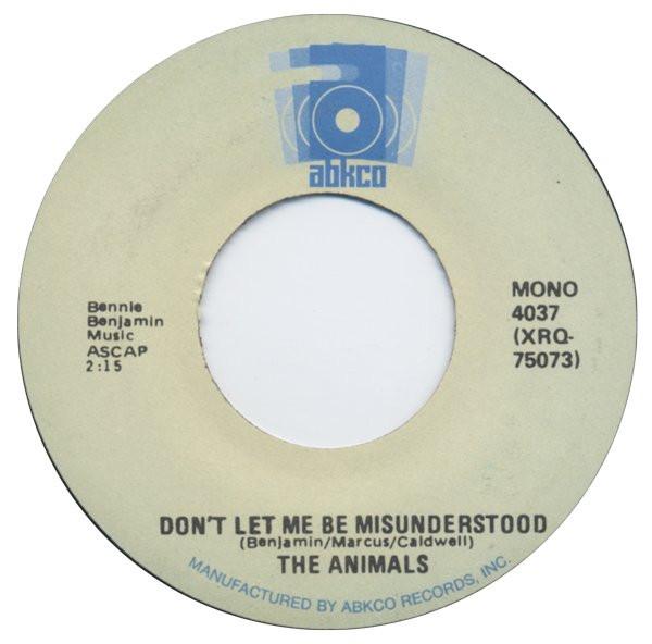 

7inch Record ANIMALS Dont Let Me Be Misunderstood 4037 ABKCO 1980 US Rock Used