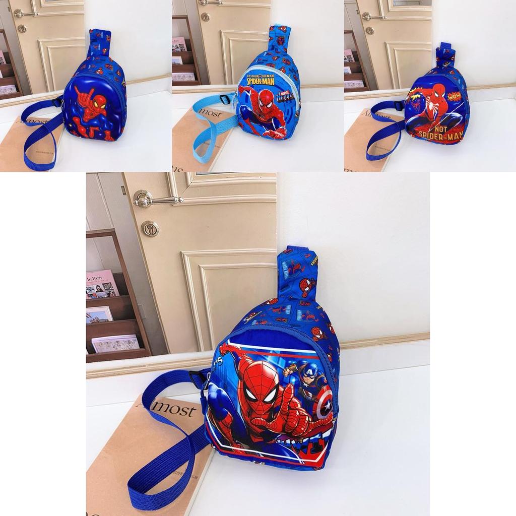 Spiderman Kids Chest Bag With Polyester Print Lightweight Breathable For Daily Use