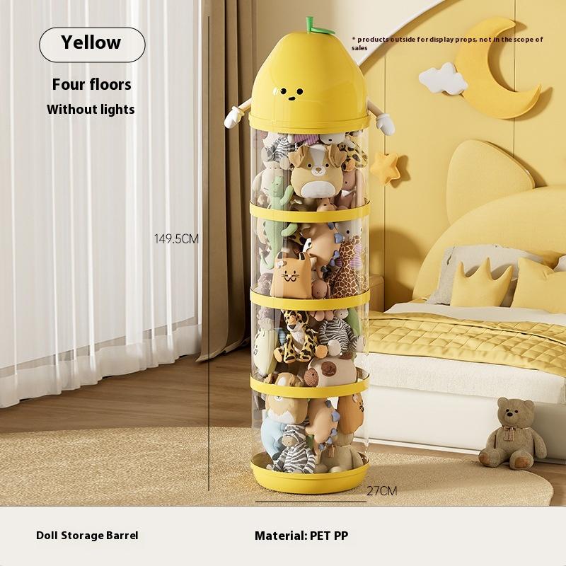 Large Capacity Storage Bucket Transparent Large Children's Toy Storage Box Plush Toy Debris Storage Tube HomeSupplies