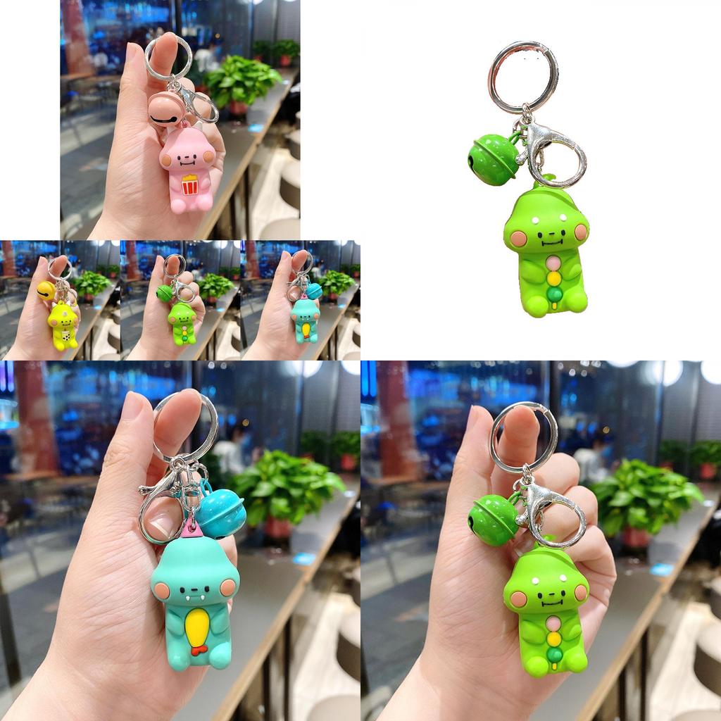 Adorable Silicone Keychain With Cute Dinosaur Cartoon Design For Bags And Keys