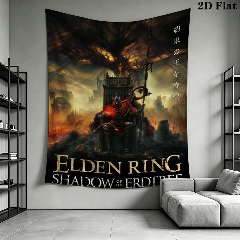 Elden Ring Wall Tapestry Aesthetic Wall Hanging Printed Fabric Blanket Decorative Tapestries for Bedroom Living Room Home Decor