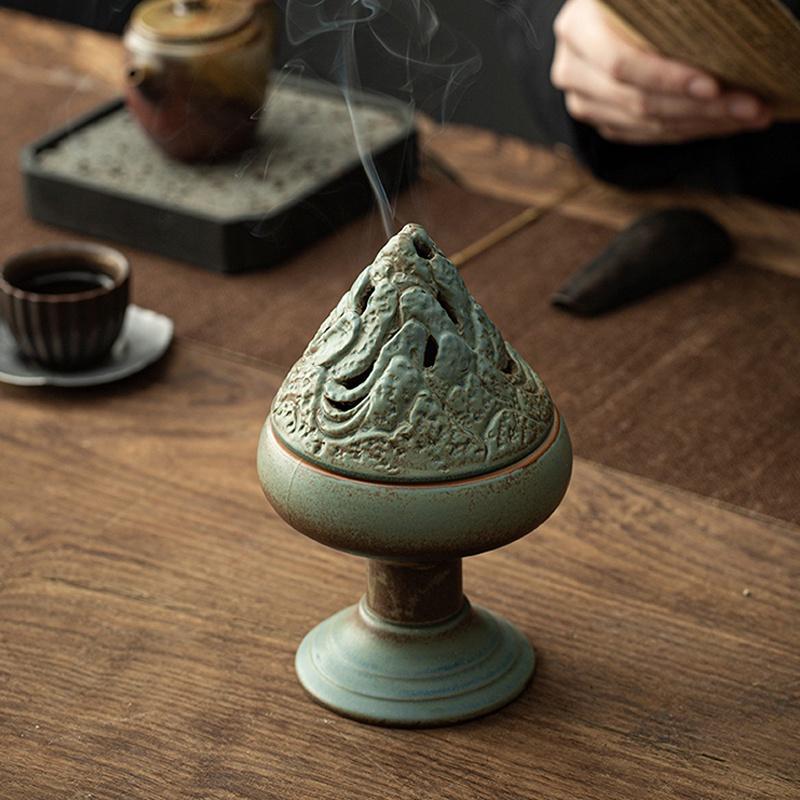 Ceramic Incense Burner Antique Style Indoor Aromatherapy Burner Ornament