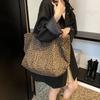 Leopard Print Tote Bag Women Large Capacity Shoulder Bag Casual Canvas Handbag Fashion Shopper Bag