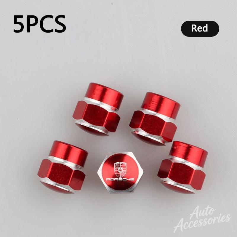 5Pcs Car Wheel Tire Valve Caps Metal Stem Covers For Porsche 911 718 Cayenne Cayman Panamera Macan Taycan Boxster 918 Stickers RJ2