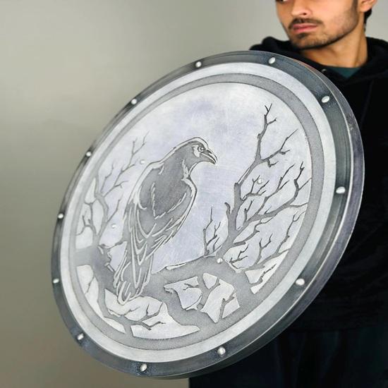60.96 Cm Eivor Raven Wooden Shield Authentic Raven Battleworn Norse Mythology Valhalla Viking Shield Medieval Warrior Shield Gift