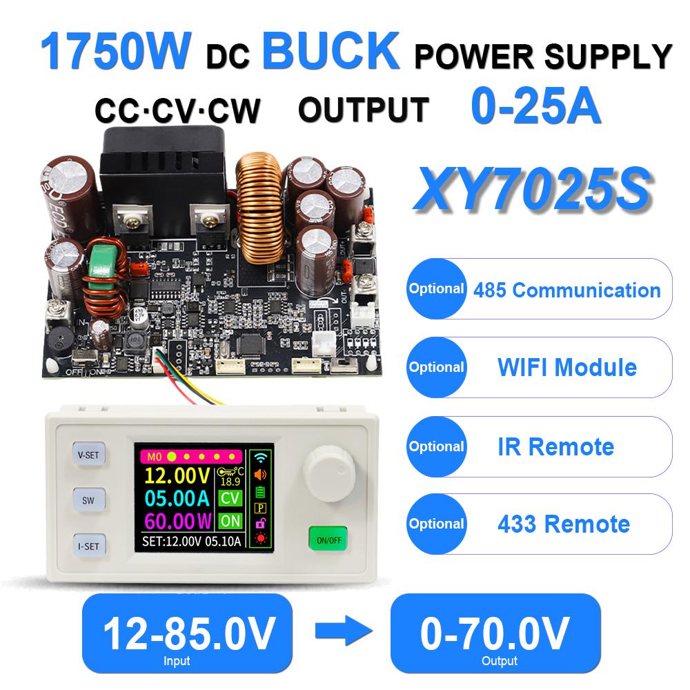 XY7025S 1750W 25A CNC BUCK DC Power Supply  Adjustable CV CC CW Step-Down Converter MPPT Charging 12-85V To 0-70V WIFI 485 IR