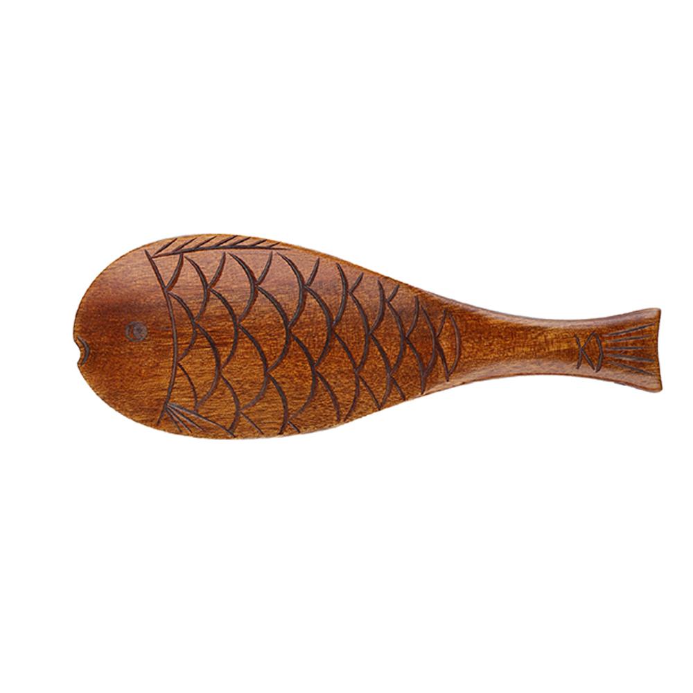 1pcs Wooden Rice Spoons Rice Scoop Paddle Cute Fish Shape Kitchen Rice Serving Spoon Wooden Utensils For Home
