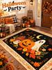 Halloween Pumpkin Pattern Area Rug Seasonal Home Decor Carpet Festive Graphic Floor Cover Living Room Bedroom Party Decoration