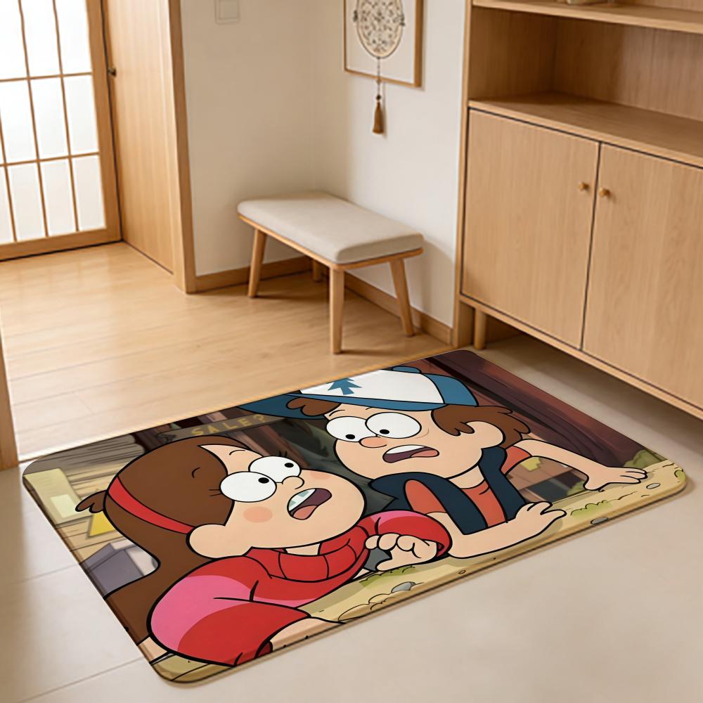 Tappetino da Pavimento ANIME G-Gravity Falls Tappetino Assorbente Tappeto d'Ingresso Antiscivolo per Bagni Servizi Igienici e WC