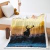 Cartoon Sika Deer Blanket 2D Digital Printing Thickened Lamb Wool Blanket Crystal Fluff Blanket
