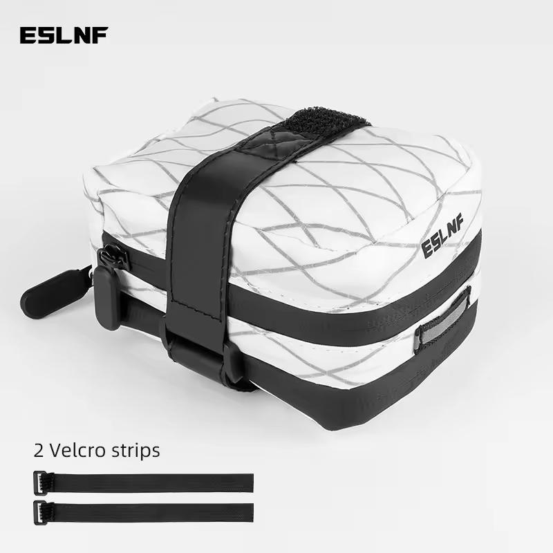 ESLNF Waterproof Road Bicycle Saddle Bag Portable Mini MTB Rear Bag Reflective Cycling Storage Bag Bike Accessories белый
