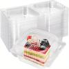 50Pcs Transparent Plastic Cake Box With Flip Cover Square Dessert Box Wedding Party Mousse Fruit Cake Food Packing Box