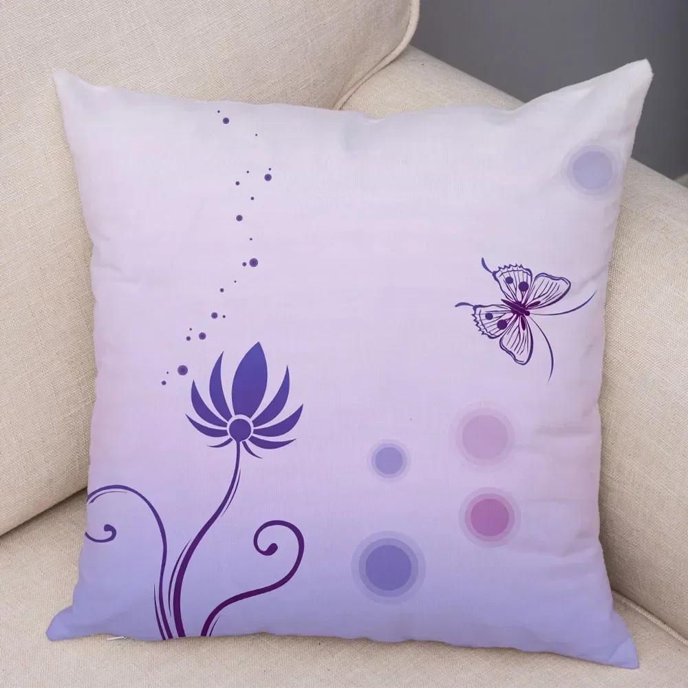 Customizable Bedroom Living Room Sofa Family Geometric Pillowcase Colorful Flower Printing Group Decoration Pillowcase