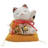Maneki Neko (winkende Katze) Figur mit Kissen, perfekt für Glück, Wohlstand, geschäftlichen Erfolg, Geschäftseröffnungen und mehr. Glückverheißend