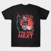 Men Black Print T-shirt You Are Next No-Cut Transfer Paper Print Cotton Tshirt