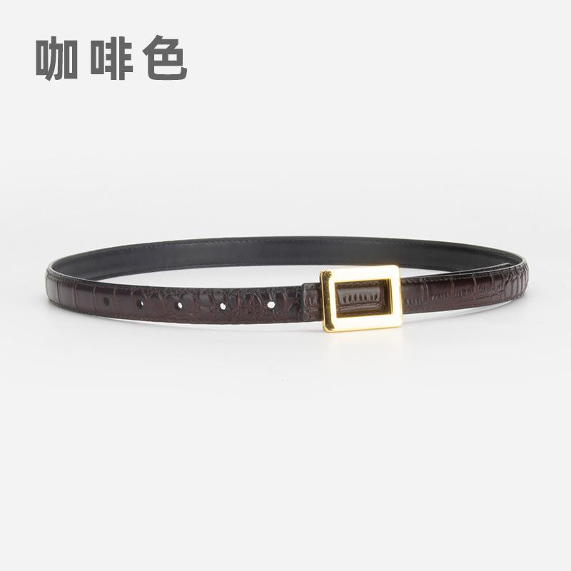 New women's belt alligator pattern fashionable simple versatile with dress jeans leather belt