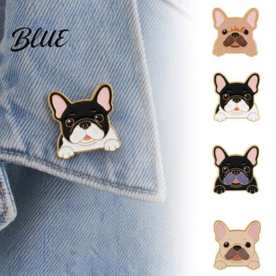 Easy Disassemble Brooch Pin Dog Head Design Enamel
