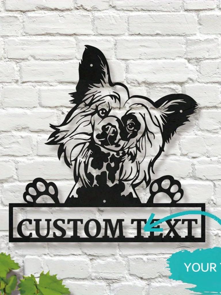 Custom Chinese Crested Dog Metal Wall Art, Personalized Home Decor, Easy to Hang