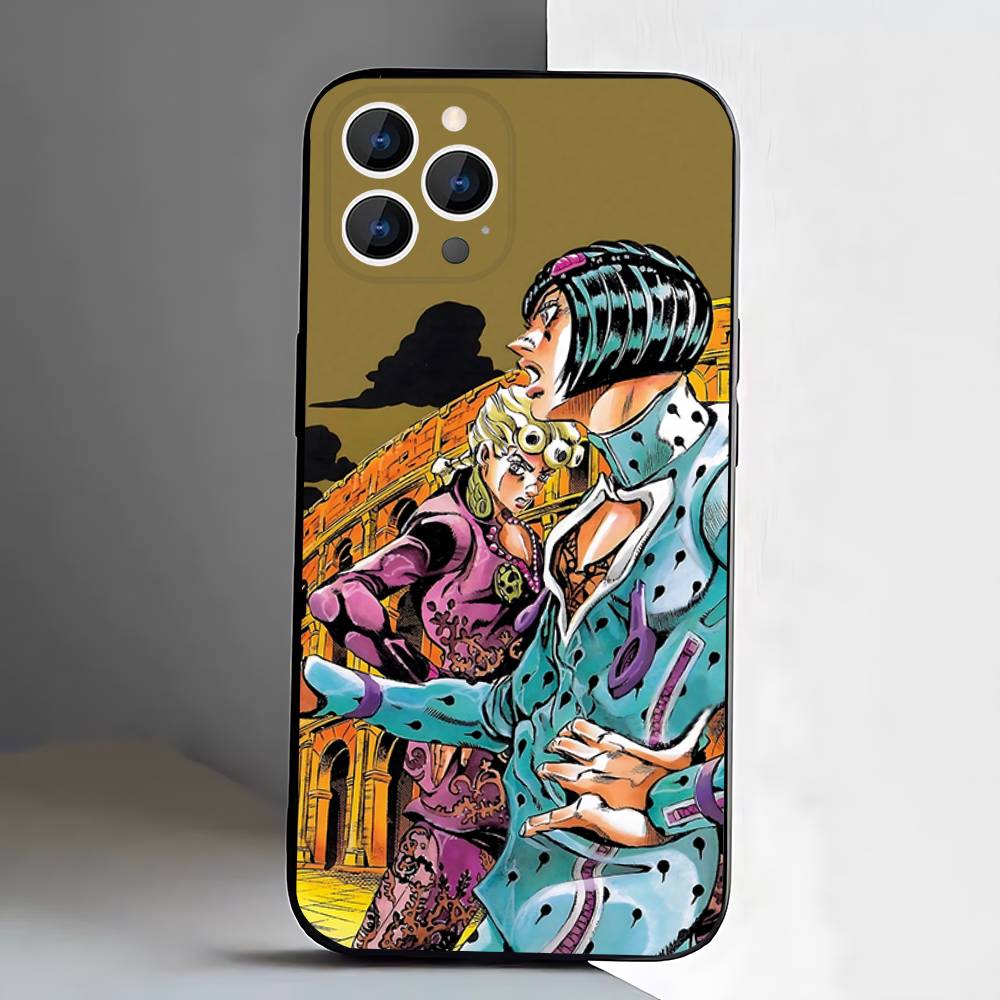 Bucciarati JoJos Bizarre Adventure Phone Case For iPhone 17,16,15,14,13,12,Pro,Max,Plus,E,SE4,Air,Mini Black Soft Box