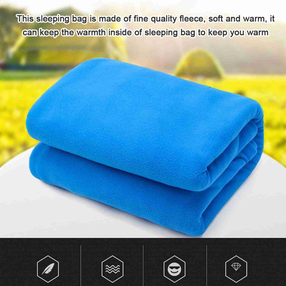 Two-Way Zipper Fleece Sleeping Bag Soft Outdoor Bivvy Sack Cozy Emergency Emergency Blanket  Travel