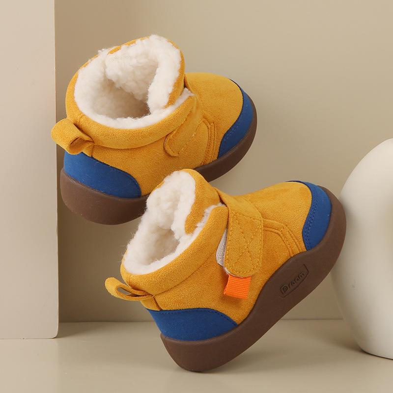 Velvet-Lined Winter Snow Boots for Infants, Soft Sole Non-Slip Shoes for Ages 1-4