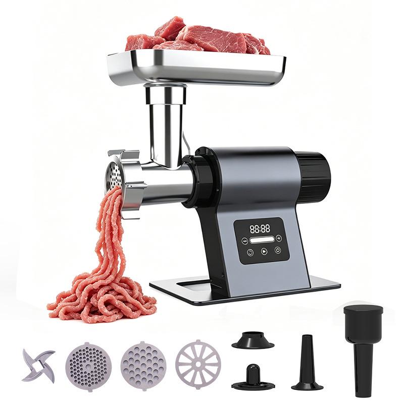 Automatic Sausage Stuffer & Electric Meat Grinder with Vegetable Cutter and Slicer