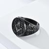 2023 New Style Stainless Steel Cubic Zirconia Ring Fashion Retro Freemasonry G Rings Men's Jewelry