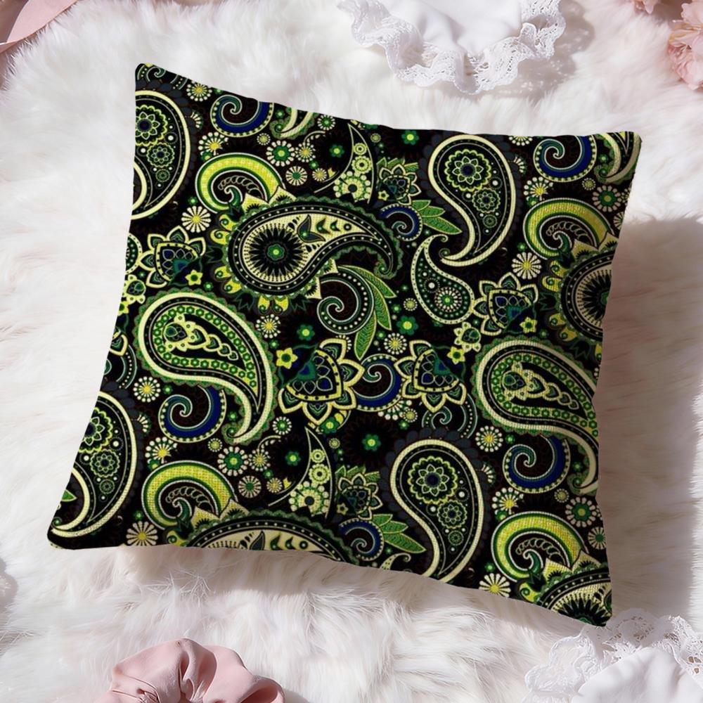 Painted Design P-PaisleyS Cushion Cover Premium Comfort Reversible Pillow Cove -Two In One Design for Any Room & Car Interior