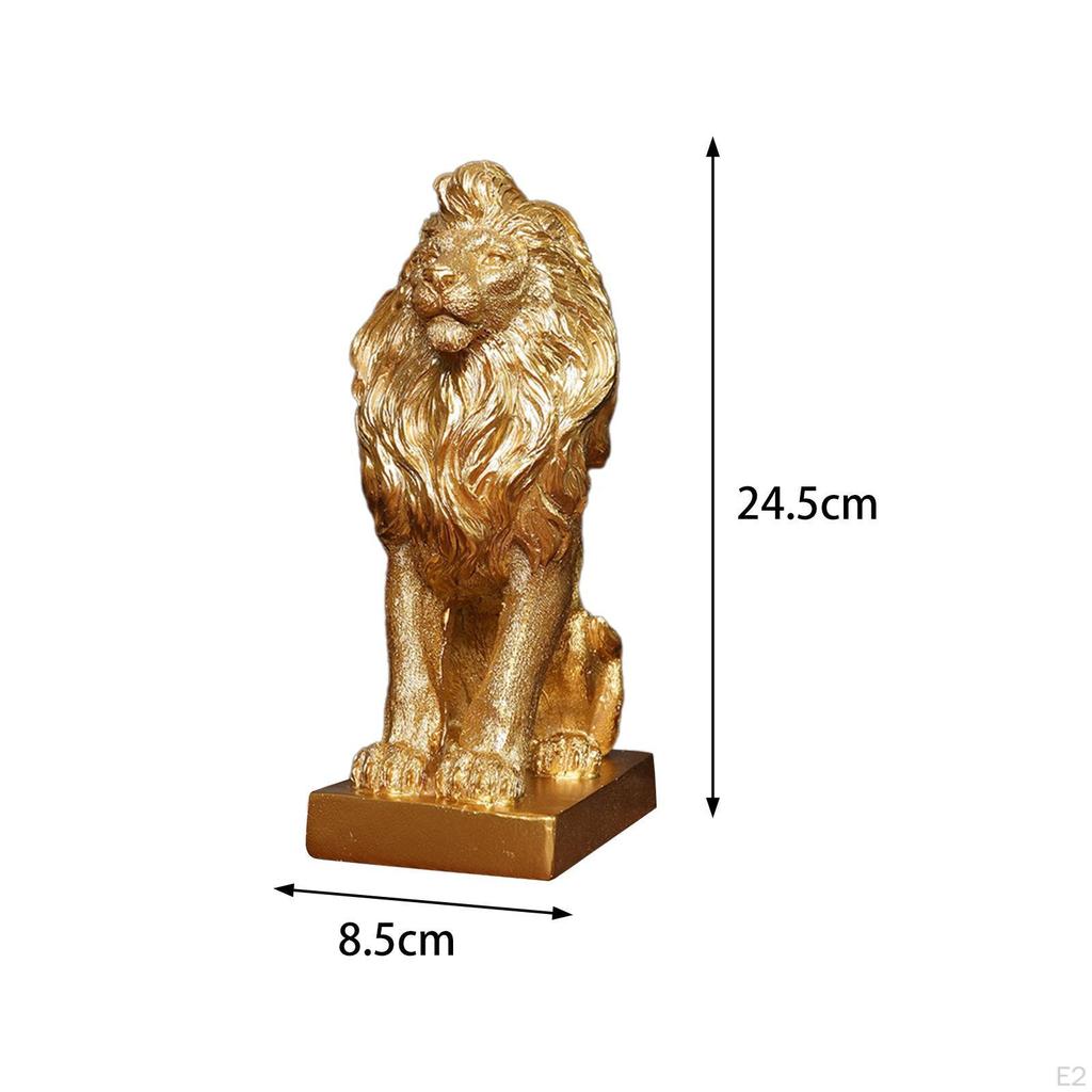 Figurine Craft Knick Knack Resin Lion Sculpture Statue Collectible Tabletop Art Decorative for House