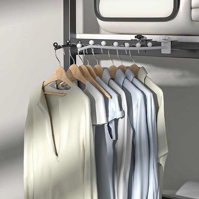 Wall Mount Clothes Hanger Dormitory Bedside Clothes Drying Rack Window Space Saving Closet Organizer For Bedroom Clothing Stores